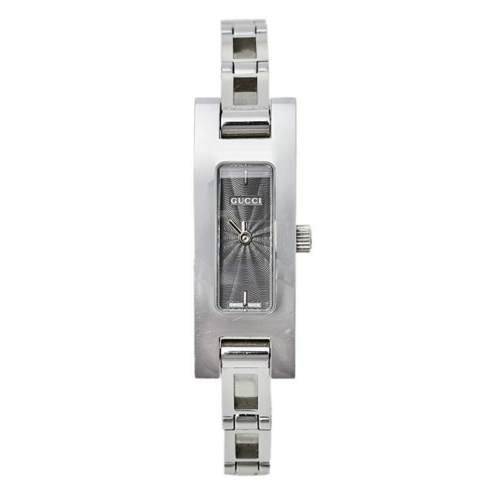 Gucci 3900L Vintage Stainless Steel Watch 34mm Silver Textured Dial Rare